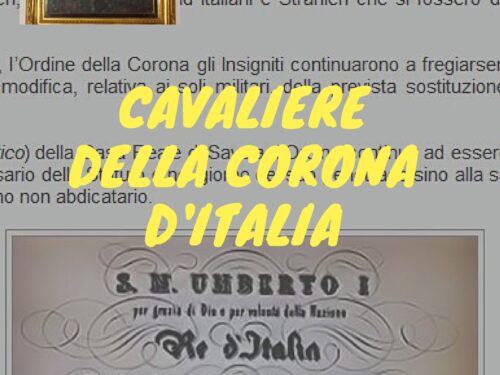 Cibele/4 Cavaliere della Corona d’Italia